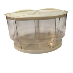 Rubbermaid Carosel Canister Set Clear White JB1-2441 Party Plan Tray Vintage